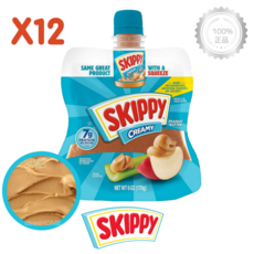 [2세트] SKIPPY 스키피 피넛 버터 오리지널 크리미 스퀴즈팩 6개 땅콩 잼 개별포장, 1개