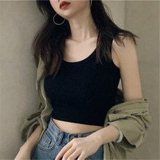 쇼트워크레인에는 소매끈이 없는 여성 2024 봄여름 외신 슬림핏 슬림핏 노블 슬림핏 노블 소등심을 입다