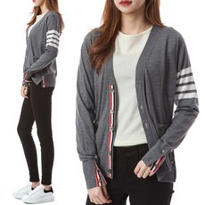 [톰브라운] 트리플 스트라이프 4선 V넥 가디건/MKC002A 00014 038