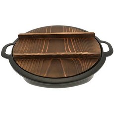 Iwachu Cast Iron Gyoza Pan with Wooden Lid Large Black, 상세내용참조