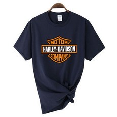 Harley Davidson 할리 데이비슨 여름 남성면 크루 넥 짧은 소매T티셔츠 남자 패션 짧은 소매T셔츠 느슨한 스포츠 캐주얼 탑, XXXL, 네이비