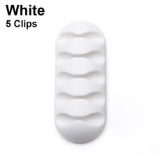 실리콘 USB 케이블 정리 도구 와인더 데스크탑 클립 홀더 마우스 헤드폰 와이어 5 개 10 50, [07] White 5 Clips, [03] 50pcs