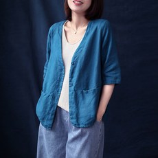 린넨반팔가디건