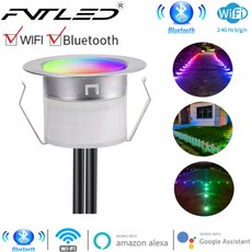 FVTLED 스마트 와이파이 야외 LED 빛 RGB 지 하 램프 크리스마스 정원 스포트 라이트 벽 Sconce 갑판 교향곡 Floorlight, RGB Symphony, 50pcs, 50개