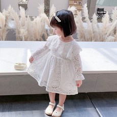 여아 쉬폰 레이스 귀여운 공주님 드레스 원피스 O