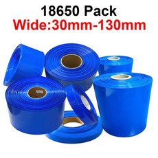 PVC 열 수축 튜브 팩 절연 필름 랩 리튬 케이스 케이블 슬리브 블루 1 m 블루 18650 리포 배터리 30mm 130mm 너비, 1개