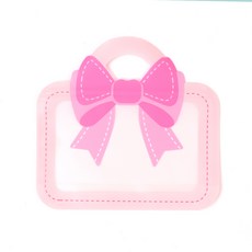 구디백 리본 대 지퍼백 어린이집 유치원 단체 간식 생일 선물 포장 답례품 기프트, 10개, 분홍