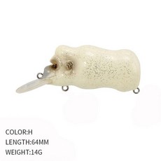 바이오닉 미끼 낚시 미끼 가짜 미끼 3D 자연 눈 루야 미끼 낚시 낚시 9 가지 색상, H64mm 14g, 1개