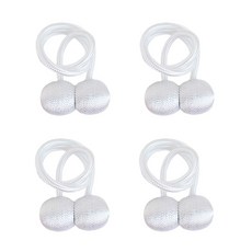 감성리빙 커튼 고정 자석 타이백 스트랩 볼, 4개, 화이트