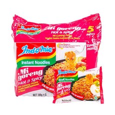 18RV_미고랭 핫앤스파이시 라면 80g 5입 코스트코 간식 수입과자 할인 선물세트 구디백 간식꾸러미 사무실 어린이집 유치원 생일답례품, 단일상품