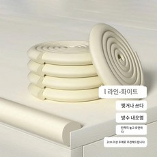 벽 가드 충격 방지 모서리 매트 보호대 아기 안전 책상 테이블 엣지 스트립 L자형 어린이 보호 범퍼 앵글 홈 충돌 2M, [08] white1, 1개