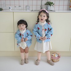 네네루 로즈니트가디건 24여름 데일리유아 돌 사이즈 코디