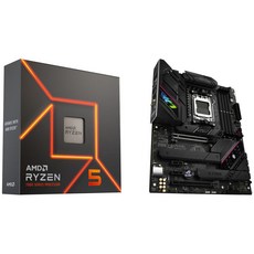 AMD 라이젠 57600X 4.7GHz 6코어 AM5 프로세서 & ASUS ROG STRIX B650E-F 게이밍 와이파이 ATX 마더보드 키트 - 라이젠57600