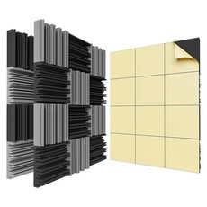 폼 패널 12x12x2 인치 고탄성 접착 방음 1 패딩 자체 세트, 1개