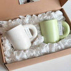 해피프레 뭉툭 머그컵 선물, 1세트, 크림+멜론 1세트, 크림+멜론