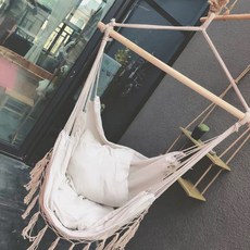 실내 캠핑 인테리어 1인용 원목 해먹 흔들 그네의자, 해먹의자