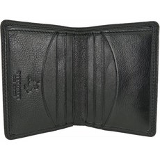 Mens VisConti 소프트 가죽 Slim 콤팩트 지갑 8개 신용 카드 및 은행 메모용 -상품권(검은색)