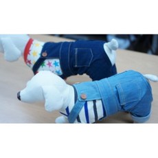 [only for big dog] 대형견 멜빵바지, 중간청색