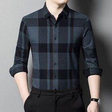 남성패션 체크 셔츠 가을 칼라 캐주얼 기모 루즈핏 겨울 DL3