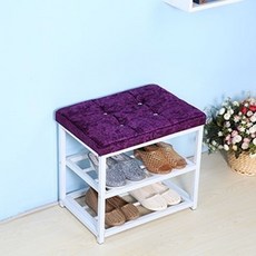 현관 의자 벤치형 신발장 미니 구두 쇼파 정리함 원룸 좁은공간 다용도 인테리어 수납함, 50x30x45 퍼플