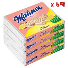 Manner 마너 슬라이스 레몬 웨하스 75g 4개입 6팩, 6개