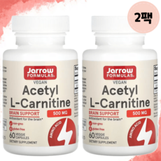 재로우포뮬러스 아세틸 L카르니틴 500mg Acetyl L Carnitine 60캡슐 2팩, 2개, 60정