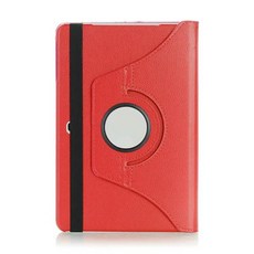 삼성 갤럭시 탭 어드밴스 2 360 인치 SM-T583 플립 스탠드 스마트 태블릿 커버 케이스에 대 한 10.1 도 회전 PU 가죽, 04 빨간