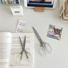 크리스마스 작은 이모 간단하고 투명한 학생의 작은 가위 사무실 손 계정 수동 미술 절단 칼