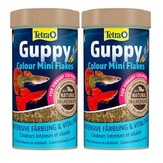테트라 구피 미니 플레이크 250ml 2팩 Tetra Guppy Color Mini Flakes balanced nutrient-rich flake 250, 2개