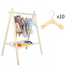 펫로디 원목 강아지 행거+옷걸이 10p, 1개