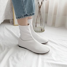 둥근 앞코 라운드 앵클부츠 러블리 로우힐 낮은굽 1cm