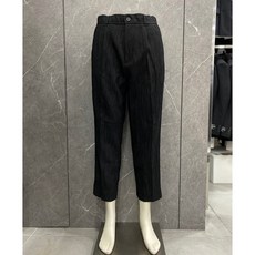 리버클래시 24S/S 블랙 허리밴딩 크링클 투턱 배기핏 팬츠 (LKS23309)