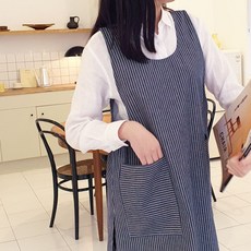 통원피스 청6미리 청2미리 청무지 앞치마, 1개