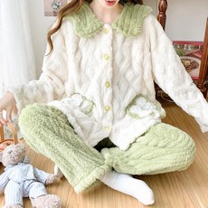 추동 350g 초두꺼운 보온털 항모제모 임산부 잠옷 산모 수유 산후조리