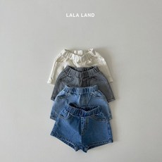 키즈흑청반바지