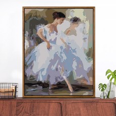 urkoteer DIY 명화 그리기 세트 40 x 50 cm 액자형 유화 붓 2세트 증정
