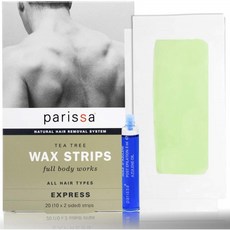 Parissa Men's Tea Tree Wax Strips - 20 Strips:, 단일옵션