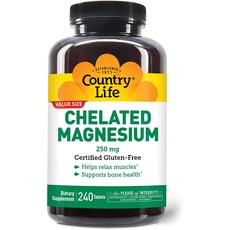 Country Life 킬레이티드 마그네슘 250mg 타블렛, 240정, 1개