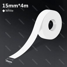 라벨프린터 열전사 라벨 프린터 Marklife M1 및 연속 컬러 용지 15mm X 4m P11 P12 P15 P50 Q30 D30 메이커와 호환 가능, [01] white