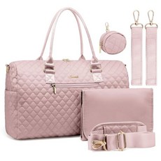 LOVEVOOK 기저귀 가방 토트백 추천 토트 고무 케이스와 체인지 패드 병원 위켄더 여행, Pink, Large