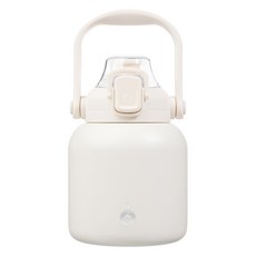bjpkpk 이중 진공 보온병 빨대 포함, 1개, White, 800ml