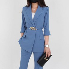 여름크롭정장세트