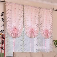 로만셰이드 커튼 맞춤 어린이 리프트 리프팅 벌룬 커튼 디테처블 피타구로마 커튼 차광 부채형 블라인드 커튼, 01 캐러웨이 핑크 로즈, 01 100cmx80cm