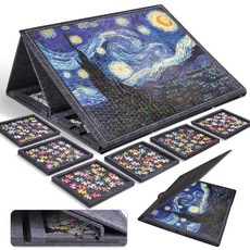 Pllieay 1000피스 직소 퍼즐 보드 6개의 서랍과 커버 76.2 x 55.9cm(30 22인치) 펠트 테이블 성인용 휴대용 정리함 및 보관 시스템 액세서리 생일 선물, Pllieay 1000피스 직소 퍼즐 보드, 6개의 서