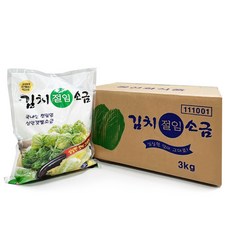 23년 국내산 100% 신안 간수뺀 탈수천일염 굵은소금 왕소금 김장 양념 3kg 5kg, 천일염 3kg, 1개