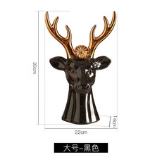 나혼자잘산다 인테리어 노르딕 모즈 가볍게 사치한 사슴 대가리 실내 하우스 엔틱한디자인 술장 TV거실장 현관 유러피안 예술품, 1 녹생 알프스프라자축하화환 블랙 큰