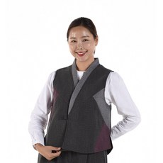 리예 투톤배색 누빔조끼