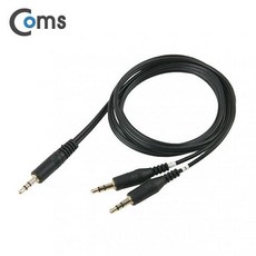 도리파이 3.5mm 3극 스테레오 케이블 Y형-Mx2 -1.5M블랙 음향기기용, 해당상품