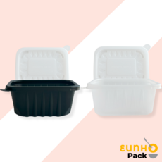 미니 죽용기 사각반죽용기 400ml 일회용 배달 포장 은호팩, 흑색, 300개, 1세트