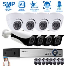 영어 설명서 운동 검측 8채널 5MP POE NVR 키트 8CH CCTV 카메라 보안 시스템 키트 야외 POE IP 돔 카메라 영상 감시 장치, 없다, 8CH NVR 8pcs 카메라, 1개 - nvr8ch